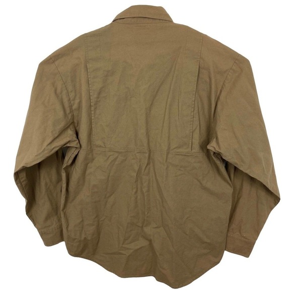 Columbia Padded Shoulder Shooting Shirt Embroidery Deer Skull Logo Mens Sz M Tan - Picture 4 of 8